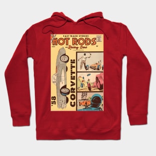 VINTAGE COMICS HOT RODS RACING CARS 50S Hoodie